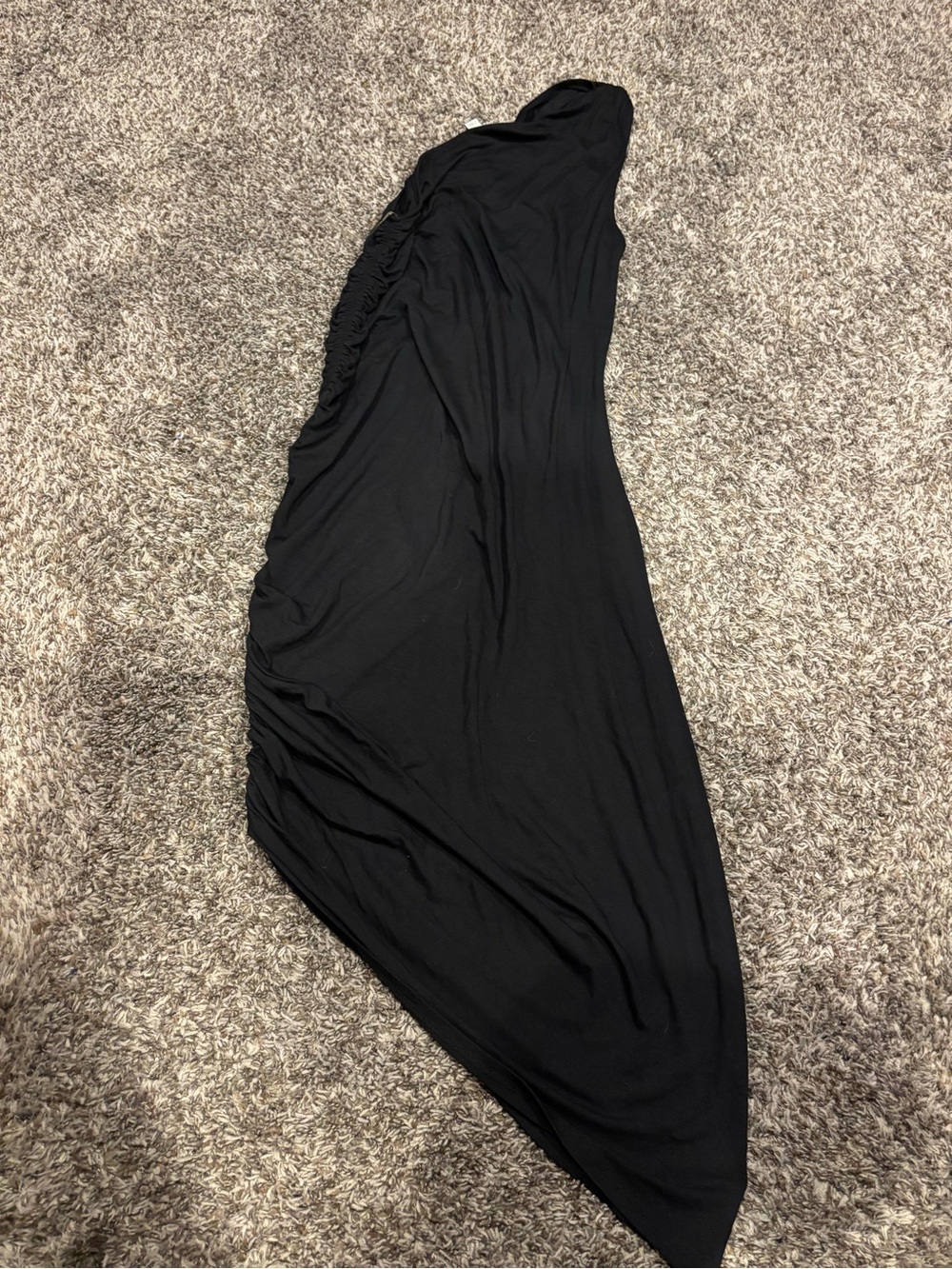 Women’s a new day Black Draped Asymmetric One Shoulder Maxi Dress